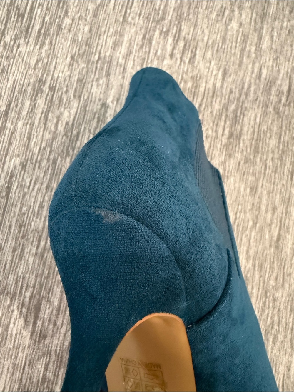 Journee Collection Teal Faux Suede Ankle Boot size 10 - Picture 5 of 8